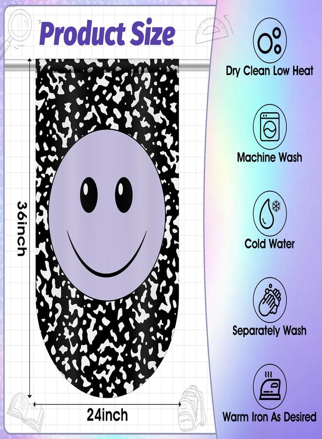 AKAIXI 6pcs Composition Classroom Curtains Back to School Pastel Smiley Face Curtains for Classroom Black and White Composition Curtain for Kindergarten Playroom Daycare Bedroom Living Room 36"X24" - Image 2